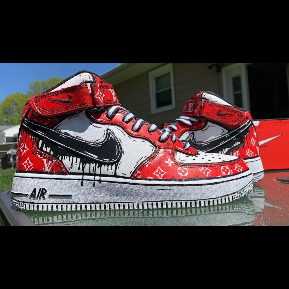 NWT Custom Louis Vuitton Cartoon AF1 !